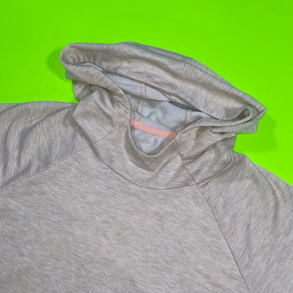 RBX Women Tan Heathered Lightweight Hoodie Pullover Thumbhole Activewear Top‎